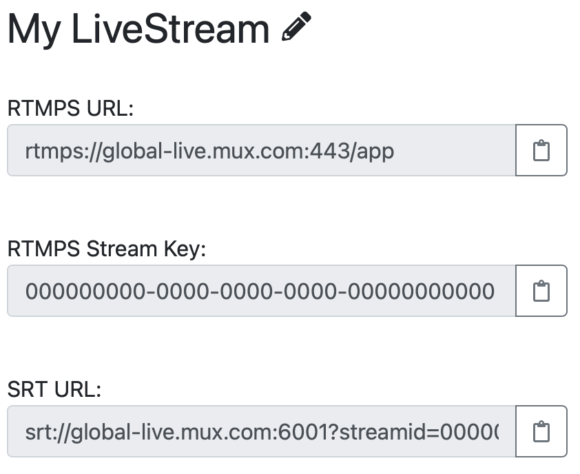 Livestream example