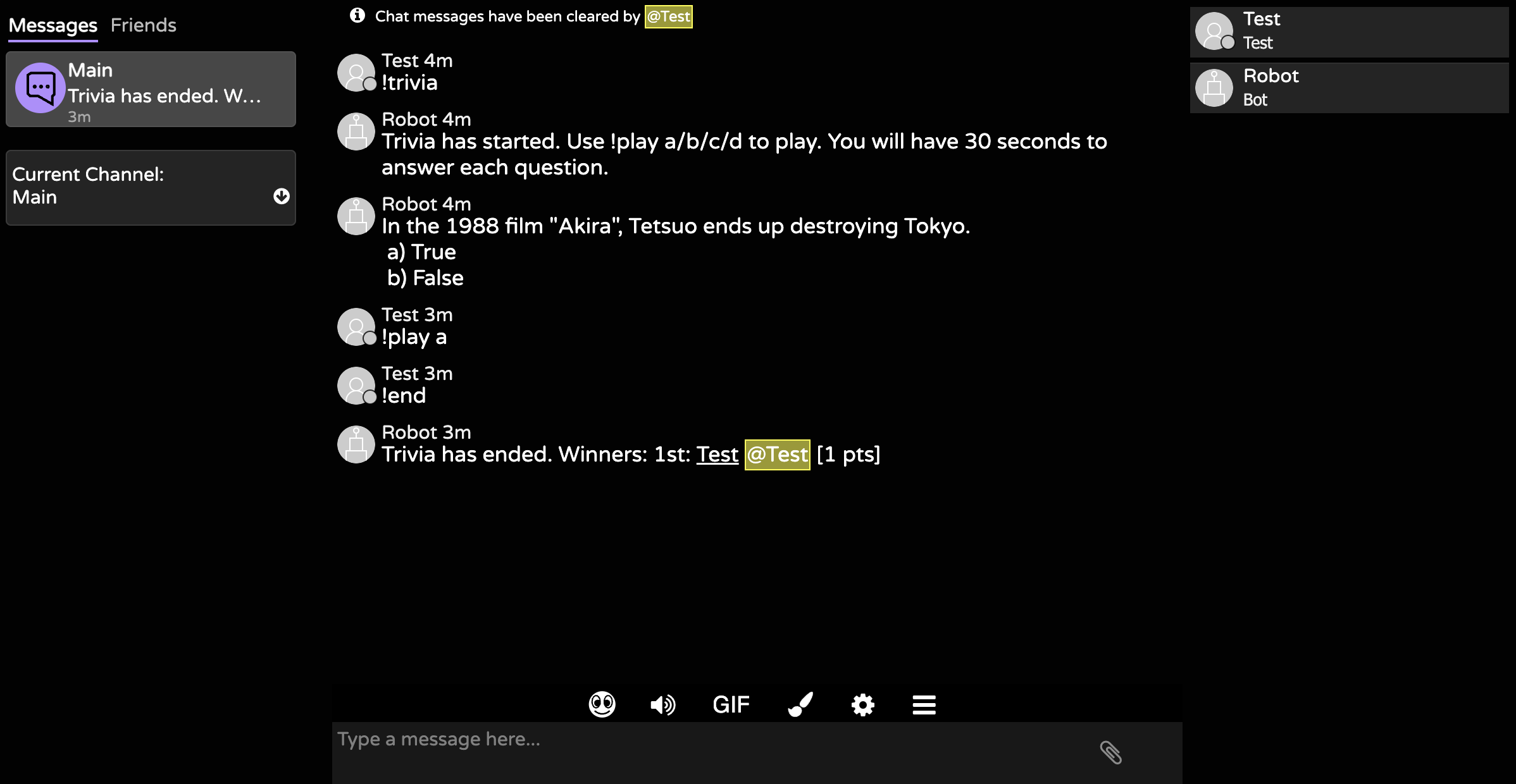 Trivia Example